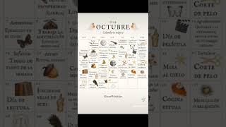 Calendario Mágico Octubre calendar halloween correspondencia zodiac [upl. by Htebzile]