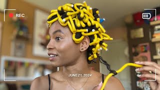 flexi rod curls on microlocs  video diary day 4 [upl. by Eniagrom]