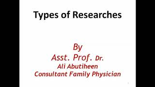 Medical Resources Types of Researches 1 [upl. by Trebliw]