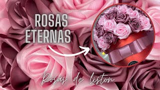 DIY ROSAS DE LISTON🌹ROSAS ETERNAS🌹 [upl. by Nevarc]