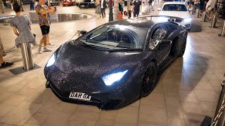 2 Million Swarovski Crystal Covered Lamborghini Aventador SV Driving in Monaco [upl. by Ohara809]