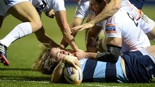 Dacey Try Cardiff Blues v Ospreys 20th Dec 2013 [upl. by Isied]