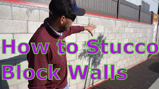 How to stucco a cinder block wall for a smooth finish part 1 [upl. by Lodmilla]