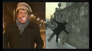 Irish Man Slips and Falls on Ice  RTE News [upl. by Trixie]