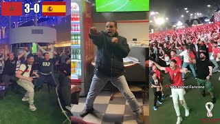 Completely Crazy Morocco Fan Reactions To Win Against Spain After Penalty Shootout At The World Cup [upl. by Anaili]