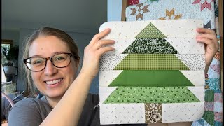 Evergreen Quilt Block tutorial Stitch and flip corners tree quilt block tutorial [upl. by Eiramyllek]