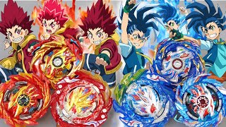 ALL HYPERION amp HELIOS Evolutions Battle  Beyblade Burst BU amp Sparking [upl. by Ellerehs]