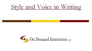 Style and Voice in Writing [upl. by Artenahs]