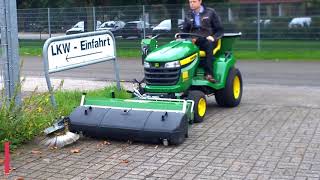 Kersten FKDR KM 37 Sweeper for ride on lawn mowers in Action [upl. by Rouvin181]