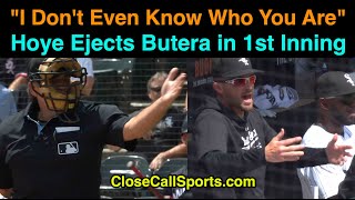 E36  James Hoye Ejects Drew Butera Says quotI Dont Even Know Who You Arequot to Chicago Catching Coach [upl. by Ciel429]