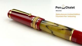 Maiora Alpha Limited Edition Aurum Fountain Pen Unboxing [upl. by Veta]