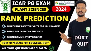 ICAR Rank Prediction ICAR AIEEA PG Exam 2024 Plant Sciences What will be your expected rank [upl. by Daigle853]