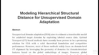 Modeling Hierarchical Structural Distance for Unsupervised Domain Adaptation [upl. by Adnahsed590]