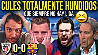 REACCIONES CULES AL EMPATE DEL BARCELONA VS ATHLETIC DE BILBAO  TOTALMENTE HUNDIDOS [upl. by Jenica]