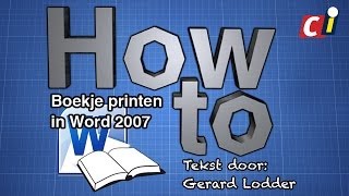 How to Boekje afdrukken met Word 2007 [upl. by Leunammi]