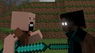 Herobrine Vs Notch  Minecraft Fight Animation [upl. by Kila]