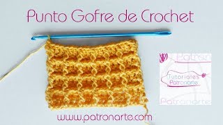 Punto Gofre de Crochet Ganchillo Paso a Paso También llamado Punto Waffle [upl. by Limaj876]