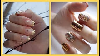 Hermosos Diseños para Uñas en Dorado 💅🏻 [upl. by Nnayar]