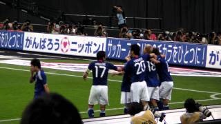 サッカー ザックジャパン日韓戦！2011810 本田のゴール！！ [upl. by Ahsiekan547]