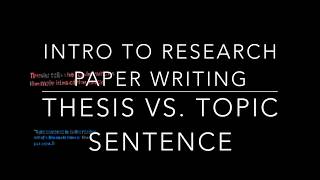 Thesis Sentence vs Topic Sentence [upl. by Rutter411]