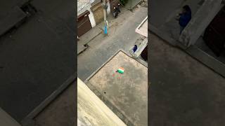 1 kite looting from rooftop🪁Big kite catchingCutting kite caught on roofFlying big kite shorts [upl. by Etteniuqna316]