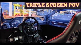 CUTTING UP IN TRAFFIC Assetto Corsa  Triple Screen Setup [upl. by Ayotaj]