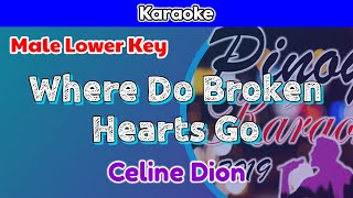 Where Do Broken Hearts Go by Celiné Dion Karaoke  Male Lower Key [upl. by Sine]