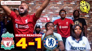 Liverpool 41 Chelsea  Full Fan Reactions  Jota Bradley Szoboszlai Nkuku Díaz [upl. by Drofhsa]