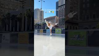 outdoor ice skating rink season in LA ⛸️❄️🤍🌞🌴 iceskating [upl. by Engis174]