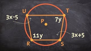 Using inscribed angles to determine the value of x and y [upl. by Carvey948]