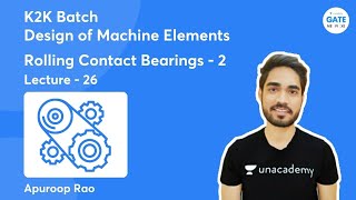 L 26  Rolling Contact Bearings  2  Design of Machine Elements  Apuroop Rao  GATE 2022 [upl. by Veedis]