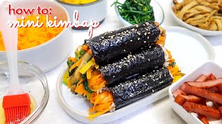 How to Mini Kimbap  Get the Carrots PaperThin [upl. by Adolf]