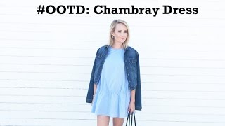 How to Wear a Chambray Romper Dress  OOTD [upl. by Nerti493]