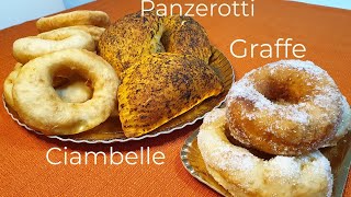 3 PREPARAZIONI CON UN SOLO IMPASTOgraffeciambelle morbidissime e panzerotti [upl. by Nanine225]