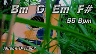 Slow Pop Ballad  B Harmonic Minor Scale Guitar Backing Track Cajon [upl. by Col]