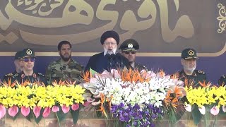 President Raisi on NagornoKarabakh Persian Gulf and Israel as Iran stages annual parade [upl. by Cooper813]