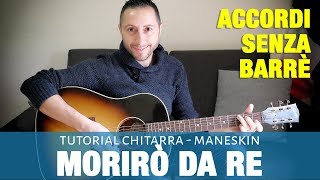 Maneskin  Morirò da Re  Tutorial Chitarra Accordi senza barrè [upl. by Gascony981]