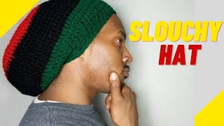 Quick crochet slouchy beanie  How to crochet a slouchy hat for man [upl. by Derriey]