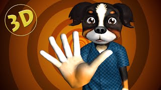 ★ Funny Doggie Finger Family Nursery Rhyme ★ 3D Daddy Finger Song for Kids Toddlers amp Babies ★ [upl. by Eadahc]