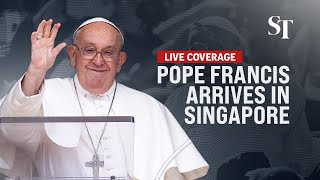 LIVE Pope Francis arrives in Singapore [upl. by Enitsenrae223]