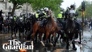 Mounted police charge into protesters at London antiracism demonstration [upl. by Ev560]