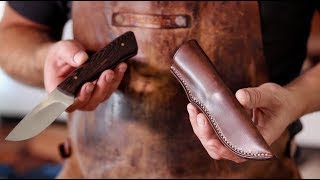 Making a leather knife sheath tutorial [upl. by Lamson]