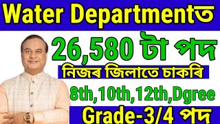 Water Departmentত চাকৰি  Assam jobs 2024  Jobs in Assam  Assam jobs vacancy 2024 [upl. by Naga843]