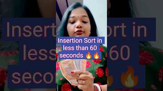 Insertion Sort in just 60 Seconds  Insertion sorting algo example explained in Hindi shortsfeed [upl. by Ranit]