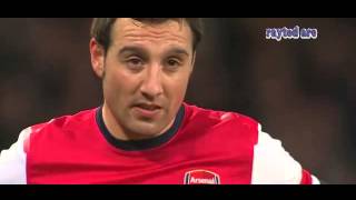 Santi Carzorla Freekicks vs Tottenham 1 left footed 1 right footed [upl. by Novaj275]