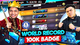 Free Fire India 🇮🇳 Buying 100k Badges World Record  RIP 2 MILLION DIAMONDS [upl. by Peck]