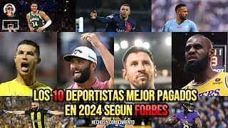 Los 10 Deportistas Mejor Pagados 💰 en 2024 según la Revista FORBER [upl. by Ived]