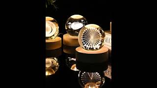 LED Crystal Ball Night Light trending homedecor lightlamps ledlights shorts [upl. by Tenom]