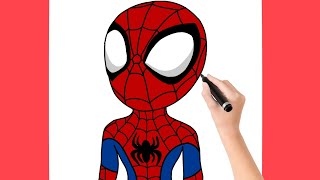 How to Draw Spider man 🕷 Step by Step [upl. by Annaitsirhc]