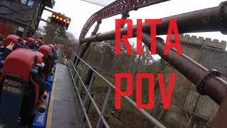 RITA Launch Rollercoaster Alton Towers theme park POV [upl. by Nyrol124]